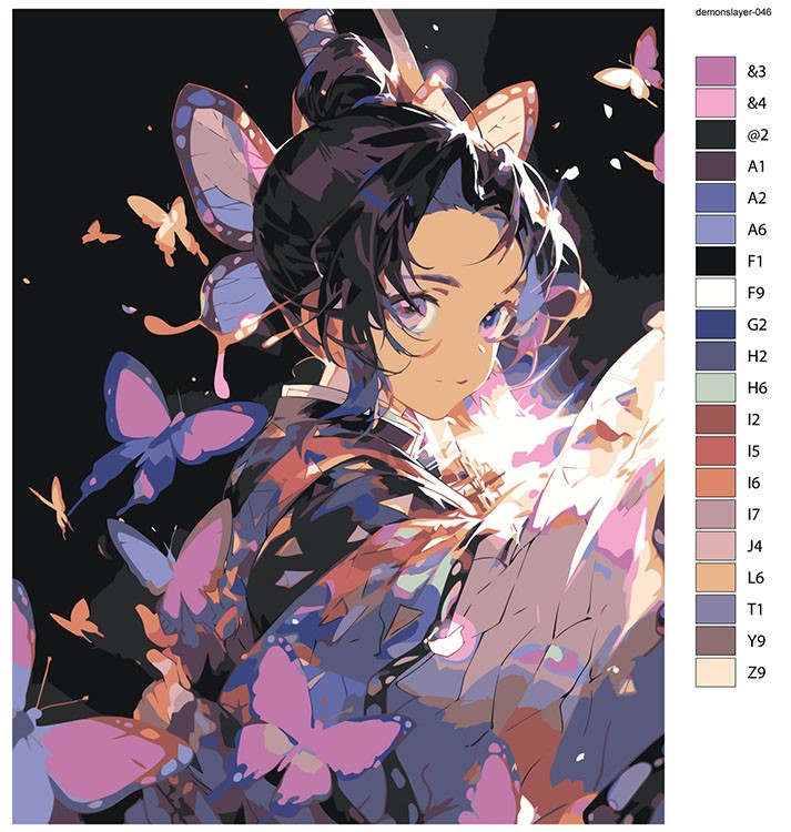 Картина по номерам «Клинок рассекающий демонов: Шинобу Кочо 5» — картинка 2