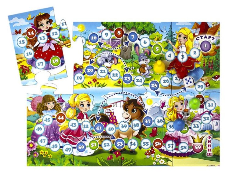 Игра-пазл «Принцессы» (Ходилка+пазл) — картинка 2