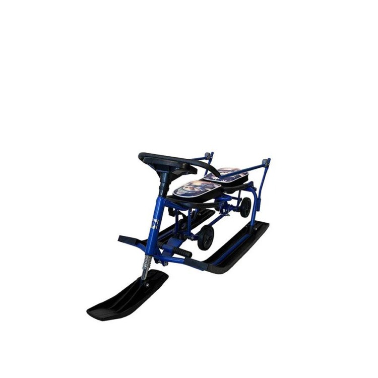 Снегокат детский 507 TWINS BABY Wheel для двоих со спинкой — картинка 6