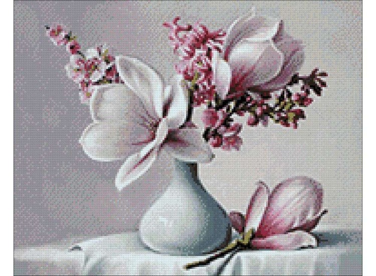 Алмазная вышивка «Букет с магнолией» — картинка 2