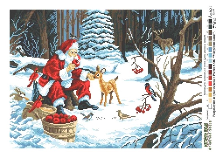 Рисунок на ткани «Рождественские подарки» — картинка 2