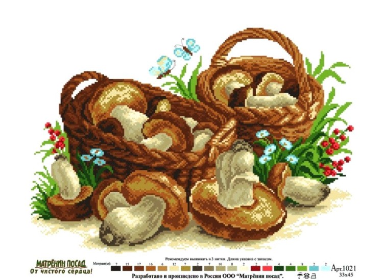 Рисунок на ткани «Грибная пора» — картинка 2