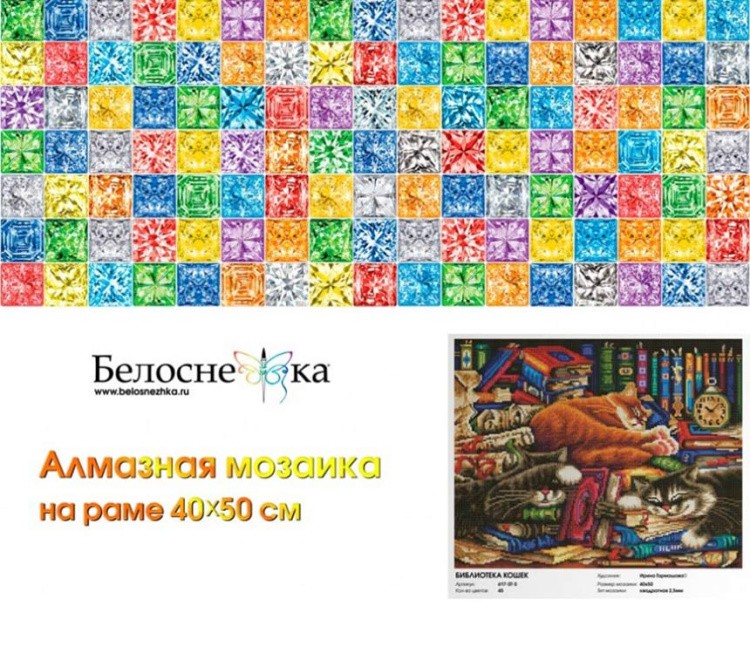 Алмазная вышивка «Библиотека кошек» — картинка 4