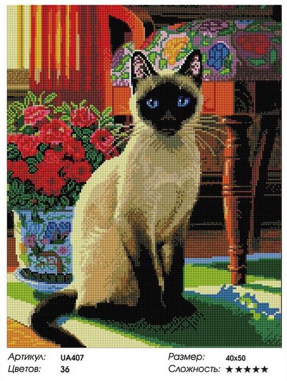 Алмазная вышивка «Сиамская кошка» — картинка 2