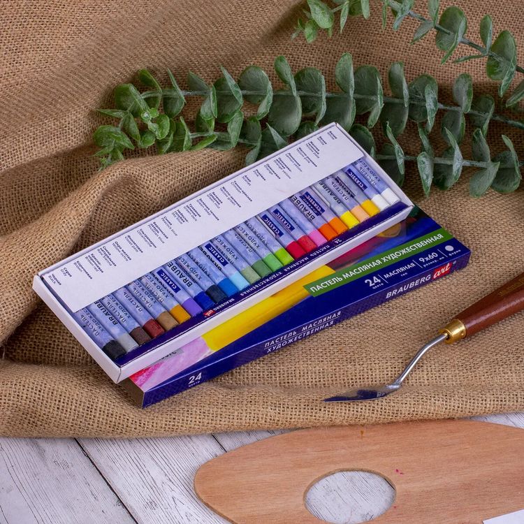 Пастель масляная художественная, 24 цв., круглое сечение, BRAUBERG ART CLASSIC — картинка 12
