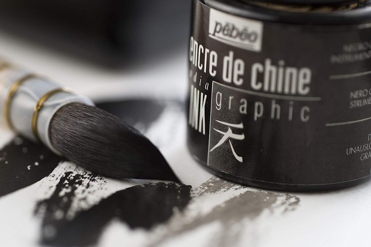 Китайская тушь 45 мл, цвет: черный, Pebeo — картинка 5