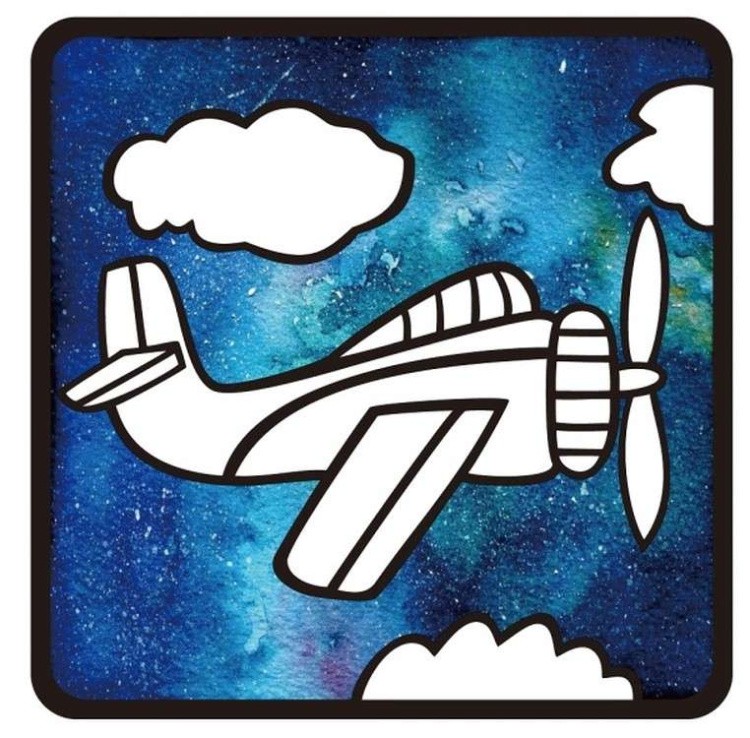 Аппликация цветной фольгой «Самолетик в облаках» — картинка 2