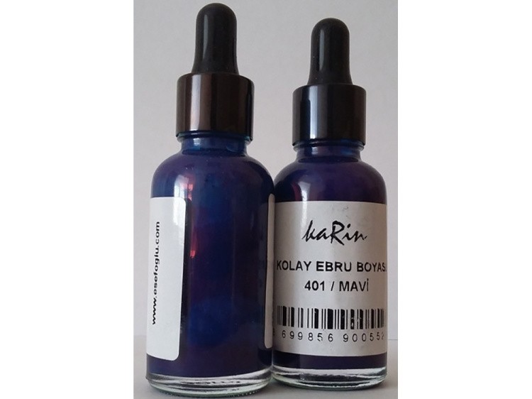 Краска для эбру синяя 30 мл, Karin — картинка 3