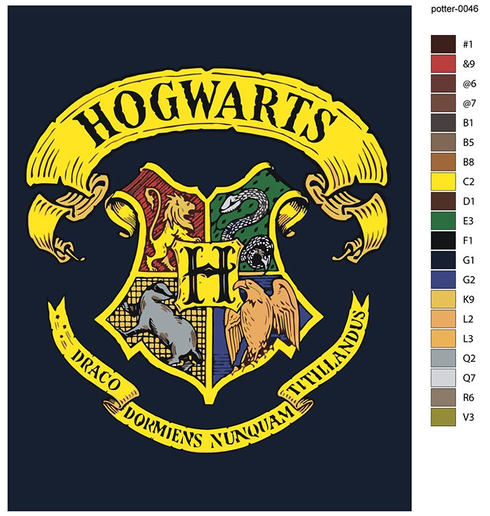 Картина по номерам «Гарри Поттер: Хогвартс, герб школы» — картинка 2