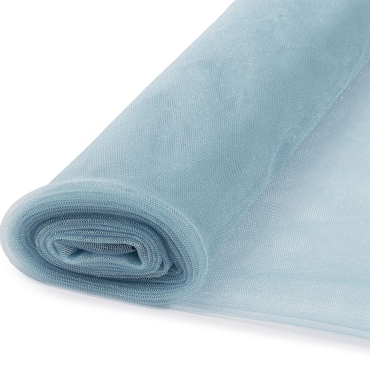 Фатин Kristal средней жесткости, блестящий, 5 м, ширина 300 см, 100% полиэстер, цвет: светло-голубой — картинка 4