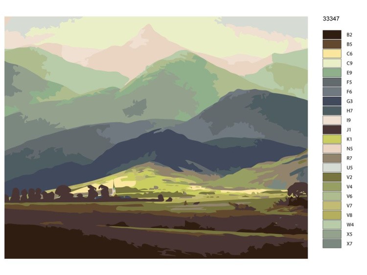 Картина по номерам «Горы» — картинка 2