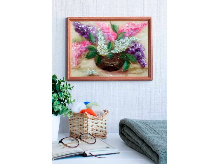 Картина шерстью «Букет сирени» — картинка 4