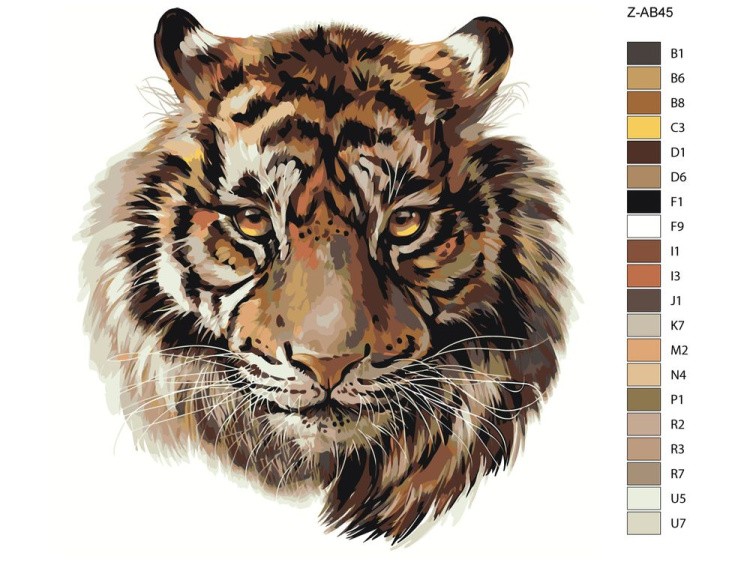 Картина по номерам «Голова тигра» — картинка 2