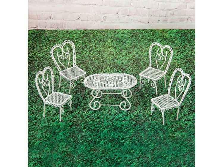 Садовая миниатюра MET-035 Мебельный гарнитур, металл 5 предметов, Blumentag — картинка 2