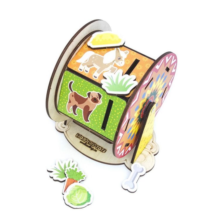 Развивающее пособие из дерева «Барабан. Ферма» — картинка 5