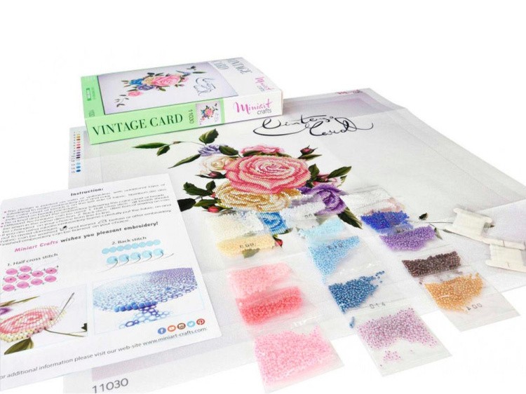 Набор вышивки бисером «Винтажная открытка» — картинка 3