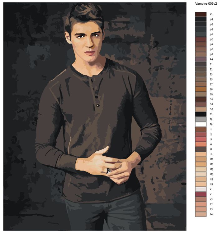 Картина по номерам «Дневники вампира: Джереми Гилберт - Стивен Р. МакКуин» — картинка 2