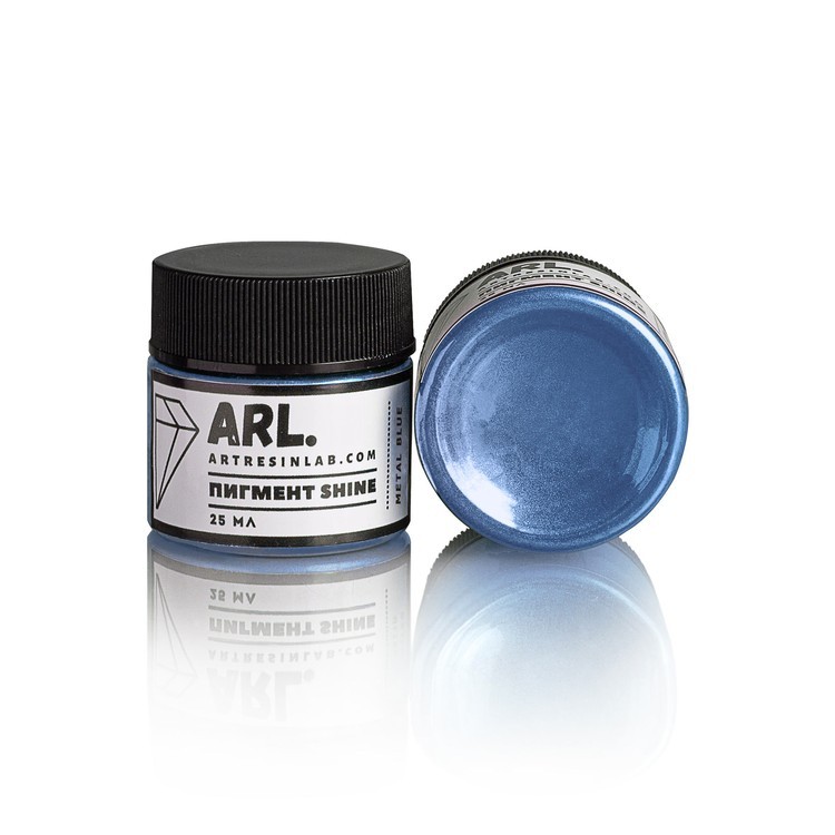 Пигмент SHINE METAL BLUE, металлический голубой 25 мл, Art Resin LAB — картинка 2