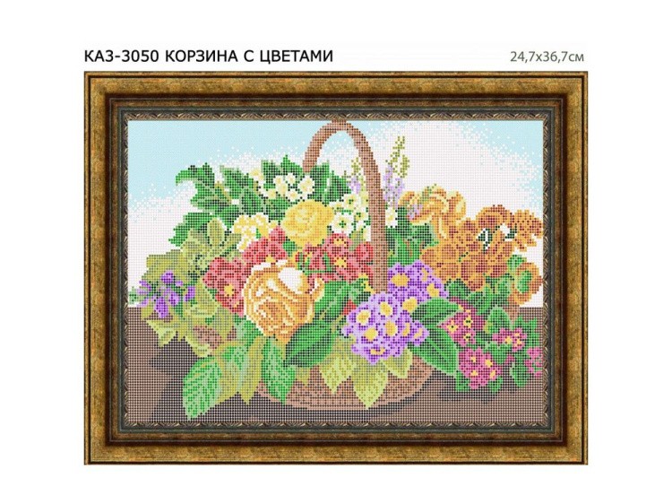Рисунок на ткани «Корзина с цветами»