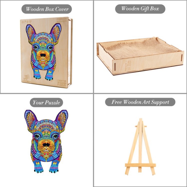 Деревянные пазлы «Смелый Бульдог L», Woodbests — картинка 7