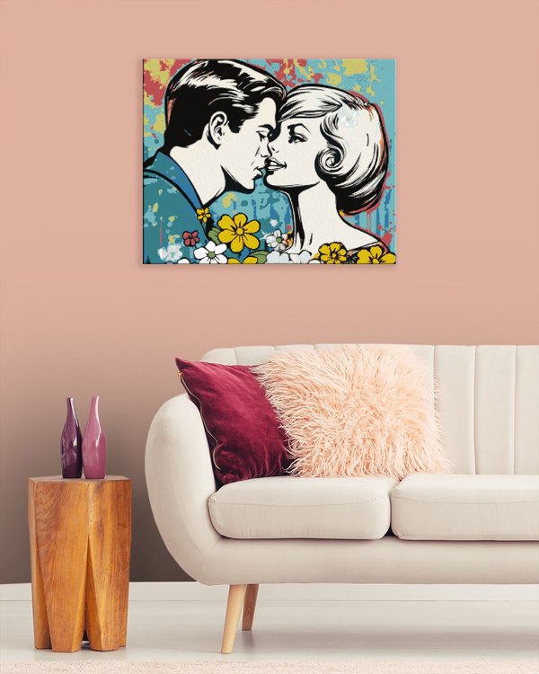 Картина по номерам «Поп-арт постер влюбленные» — картинка 3