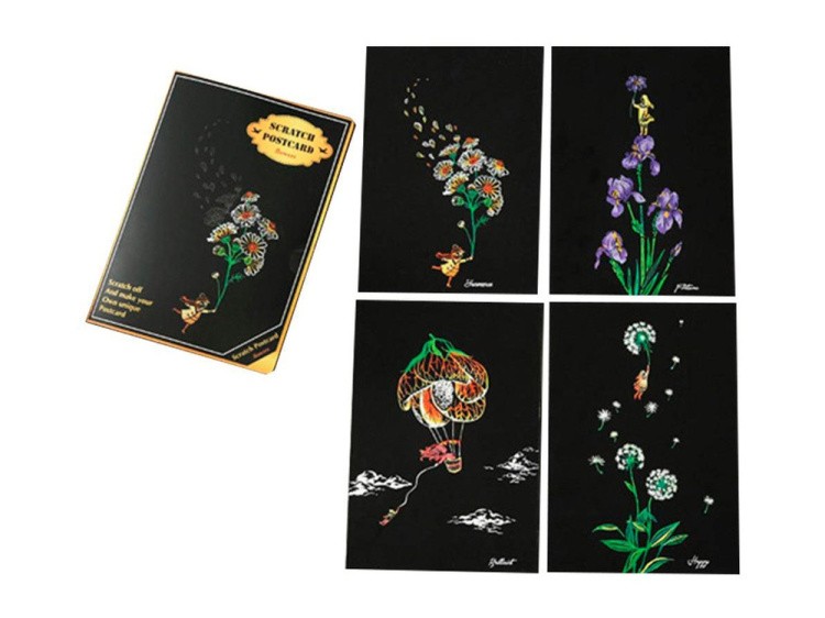 Набор скретч-открыток «Flower» (цветные) — картинка 2