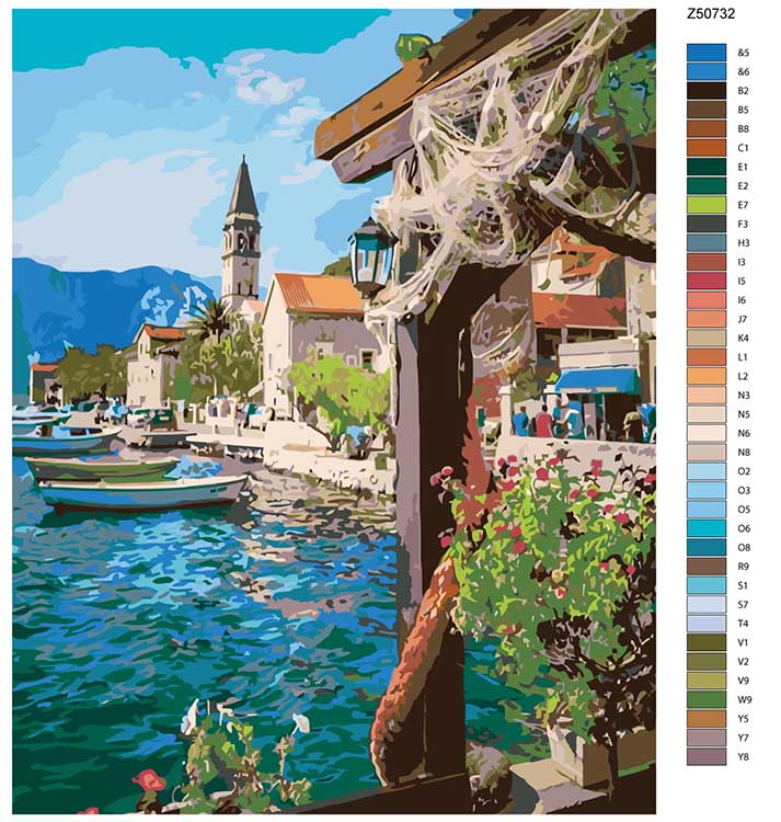 Картина по номерам «Курортный городок» — картинка 2