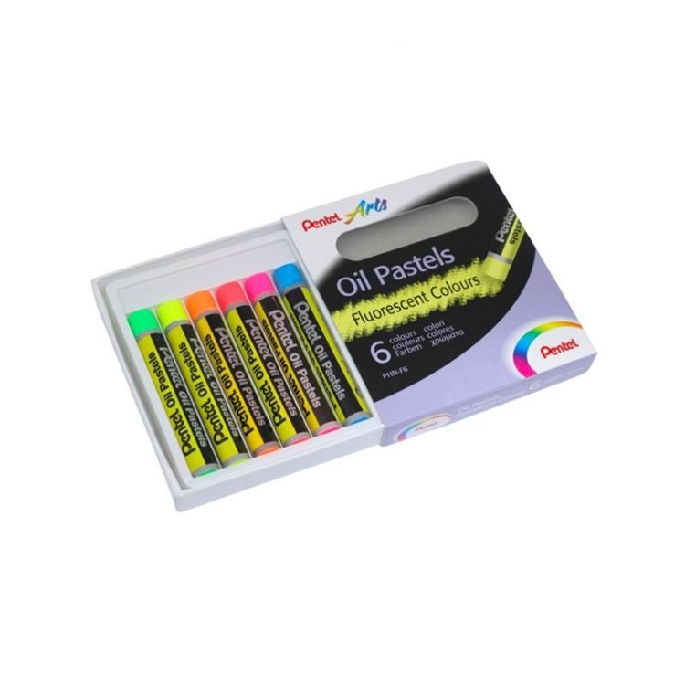 Пастель масляная флуоресцентная, 6 цв., Pentel — картинка 6