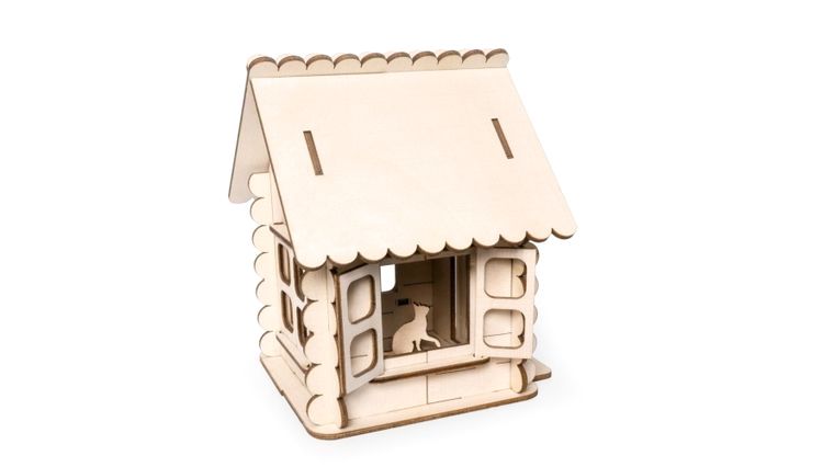 Деревянный конструктор, набор для творчества Lemmo «Кошкин домик» — картинка 4