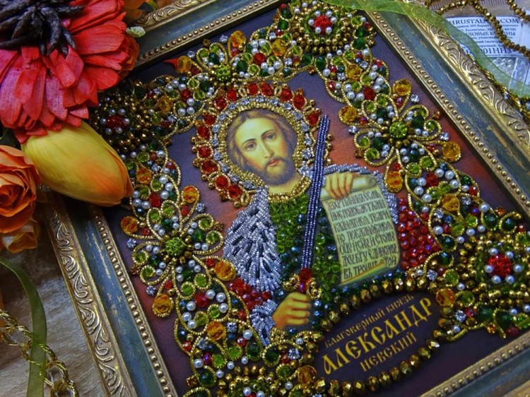 Набор вышивки хрустальными камнями «Святой Александр Невский» — картинка 8