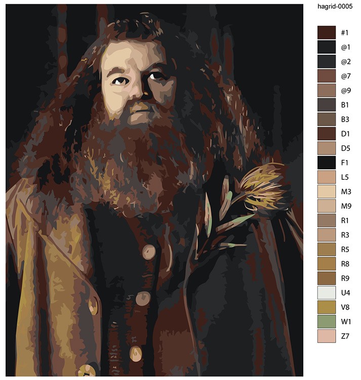 Картина по номерам «Хагрид с цветком, Гарри Поттер 40х50» — картинка 2