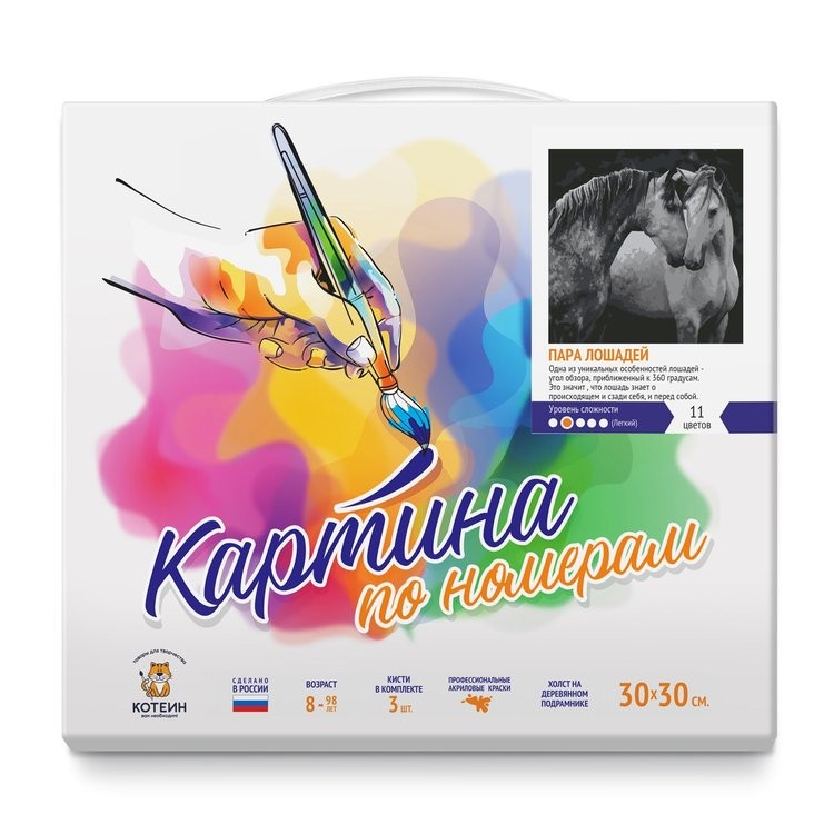 Картина по номерам «Пара лошадей» — картинка 2