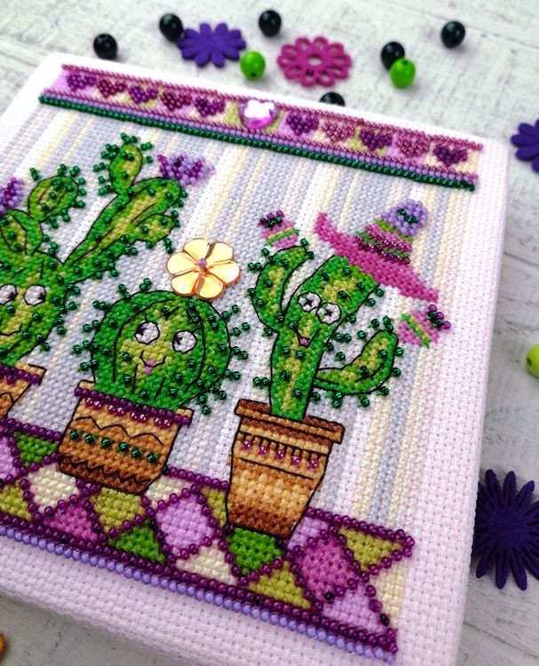 Набор для вышивания «Веселые кактусы» — картинка 2