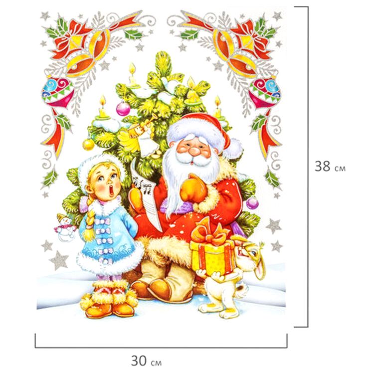 Украшение для окон и стекла «Дед Мороз и Снегурочка» — картинка 3