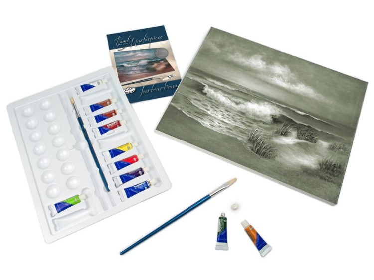 Картина по контурам гризайль «Пляж Хемптон» — картинка 3