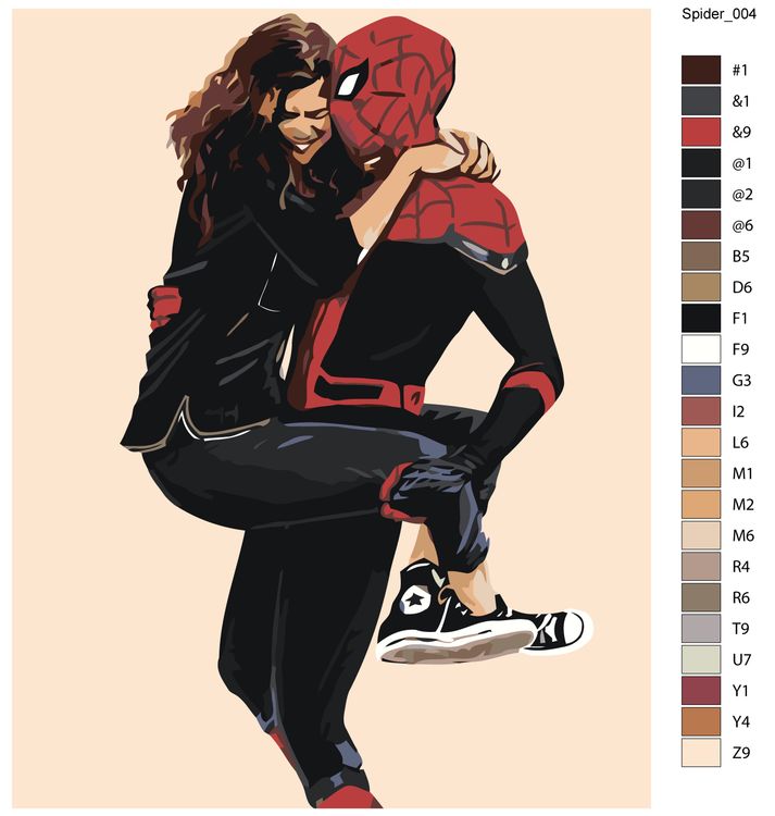 Картина по номерам «Человек-паук: Нет пути домой. Зендея и Том Холланд» — картинка 2