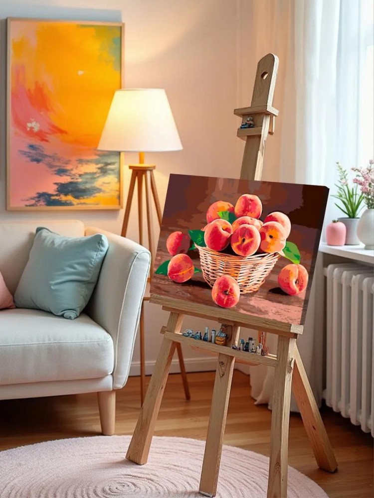 Картина по номерам «Корзина с персиками» — картинка 9