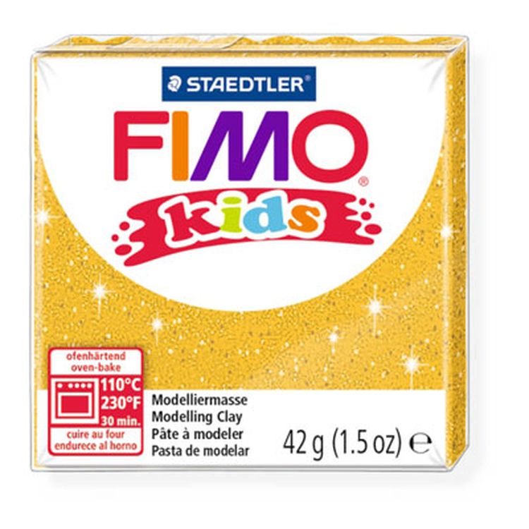Полимерная глина FIMO Kids, цвет: блестящий золотой, 42 г