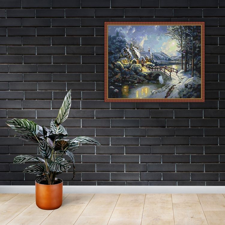 Алмазная вышивка «Зимний вечер» — картинка 4