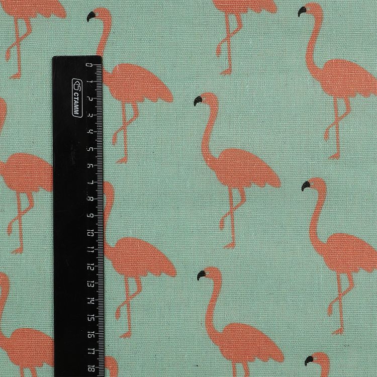 Ткань Лен, 140 г/м², 5 м x 150 см, цвет: розовый, животный принт, TBY — картинка 5