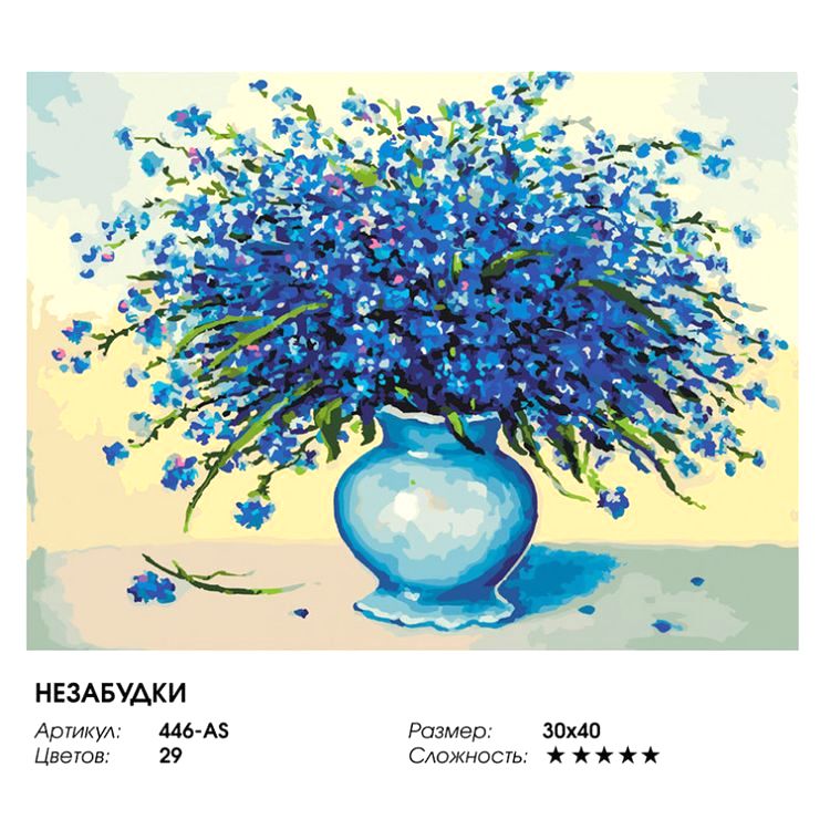 Картина по номерам «Незабудки» — картинка 2