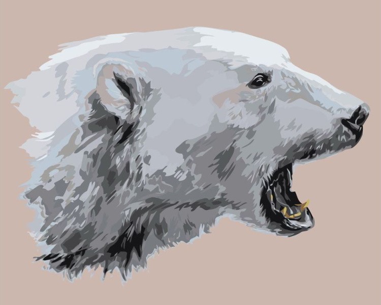 Картина по номерам «Белый медведь»