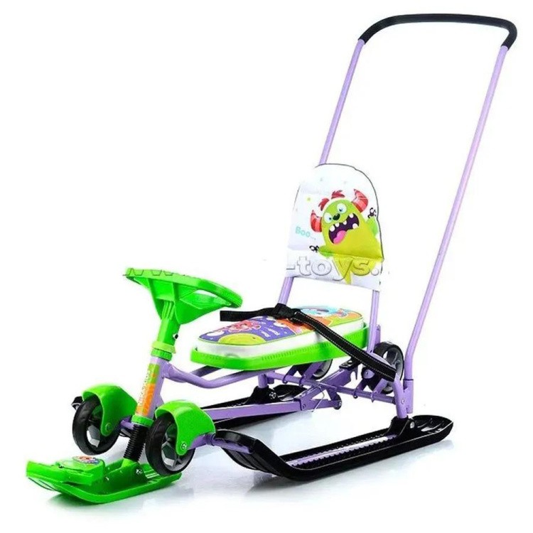 Снегокат детский со спинкой Тимка спорт 6 с Монстриками — картинка 4