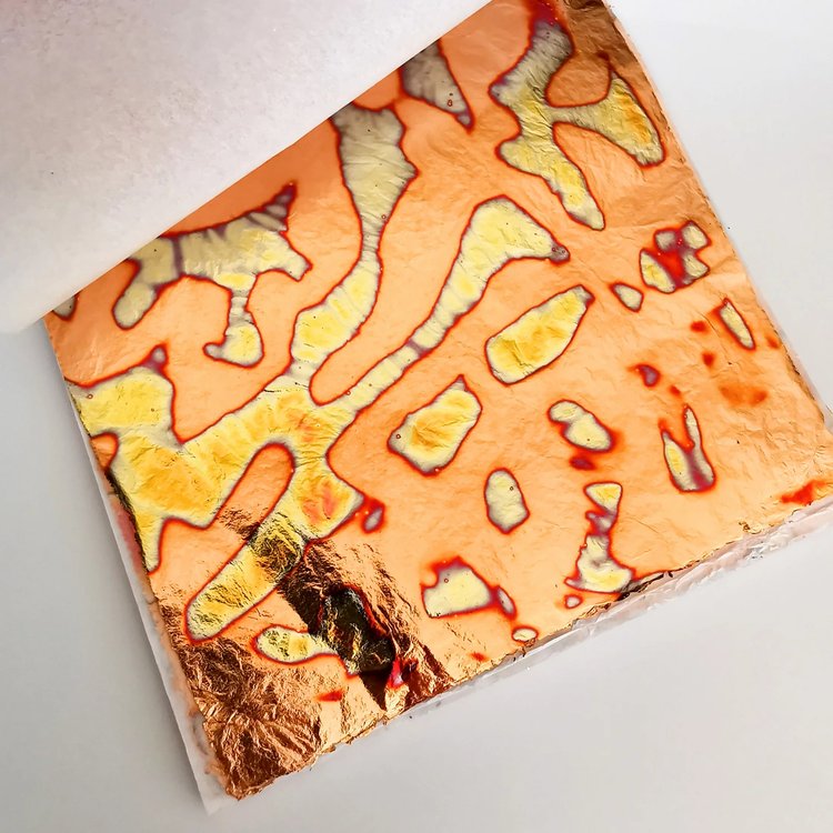 Поталь-фольга с разводами Multicolor, 10 шт., 14х14 см — картинка 2