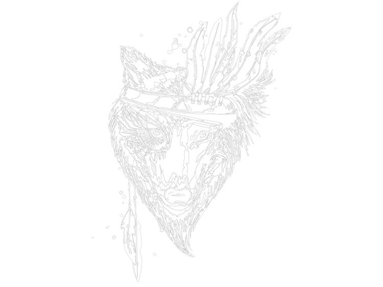 Картина по номерам «Пёс-индеец» — картинка 3