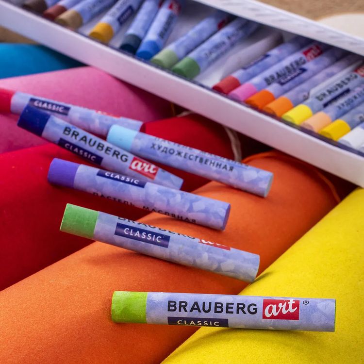 Пастель масляная художественная, 24 цв., круглое сечение, BRAUBERG ART CLASSIC — картинка 11
