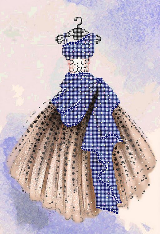 Рисунок на ткани «Бальное платье»