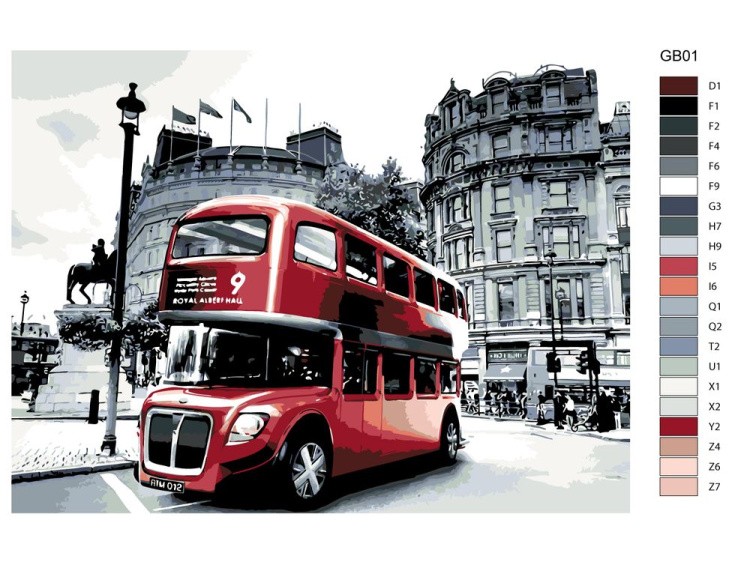 Картина по номерам «Лондонский автобус» — картинка 2