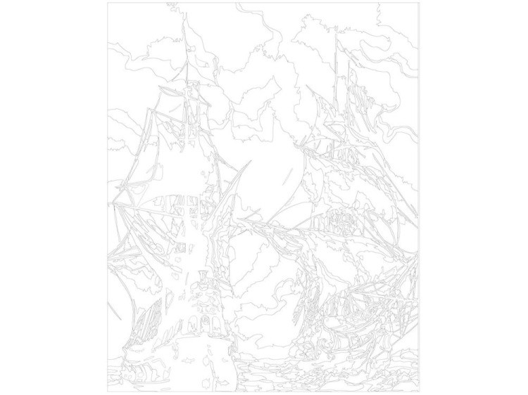 Картина по номерам «Белый корабль, чёрный корабль» — картинка 3