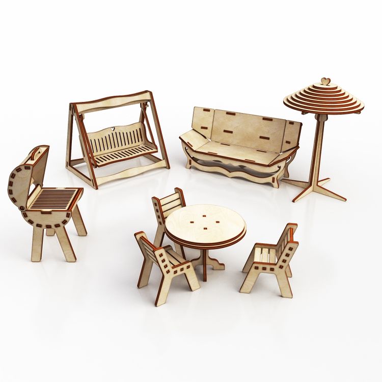 Большой набор кукольной мебели из дерева ХэппиДом Premium — картинка 5